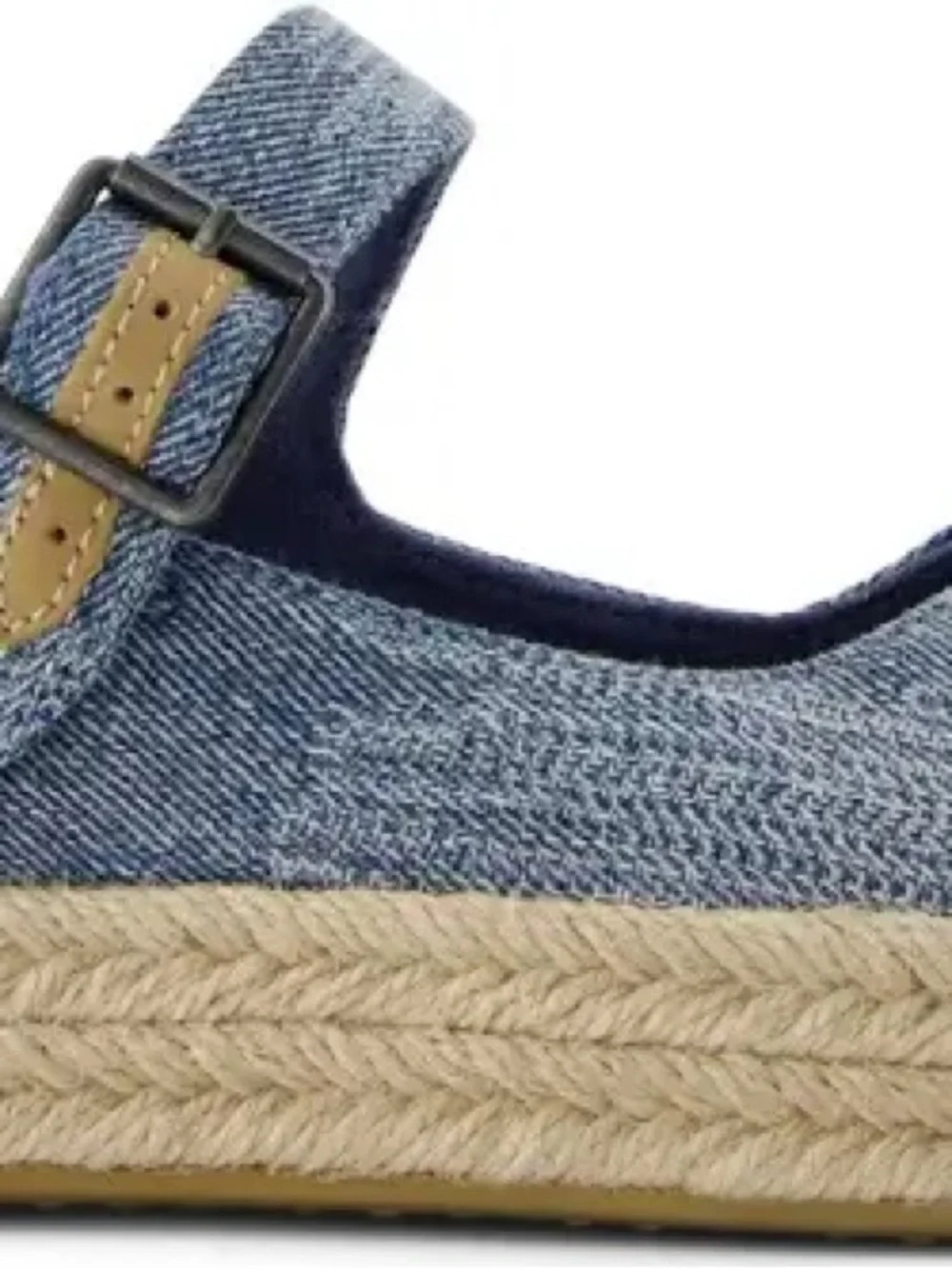 TOMS Carolina Mary Jane Espadrille Flats Dark Sky Denim Size 10 Like New